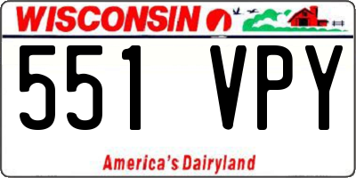 WI license plate 551VPY