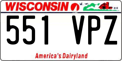 WI license plate 551VPZ