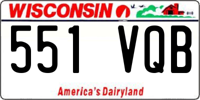 WI license plate 551VQB