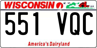 WI license plate 551VQC