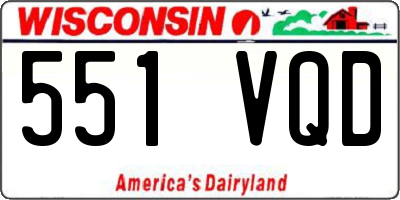 WI license plate 551VQD