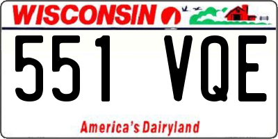 WI license plate 551VQE