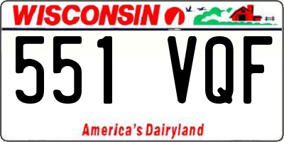 WI license plate 551VQF