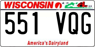 WI license plate 551VQG