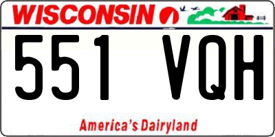 WI license plate 551VQH