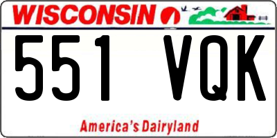 WI license plate 551VQK