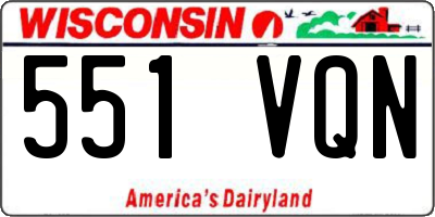 WI license plate 551VQN