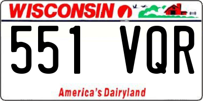 WI license plate 551VQR