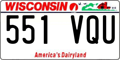 WI license plate 551VQU