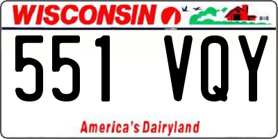 WI license plate 551VQY