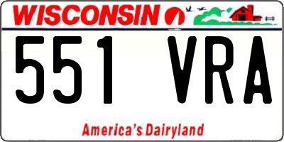 WI license plate 551VRA