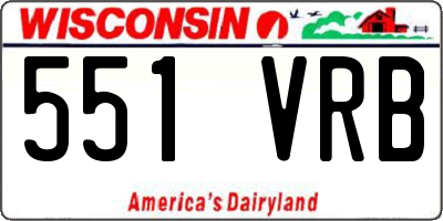 WI license plate 551VRB