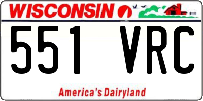 WI license plate 551VRC