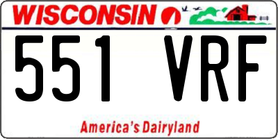 WI license plate 551VRF