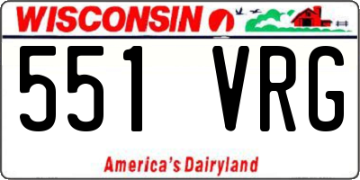 WI license plate 551VRG