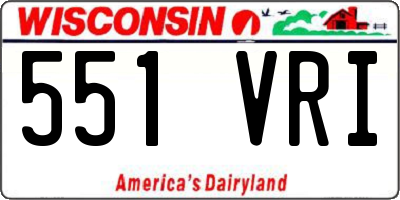 WI license plate 551VRI