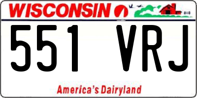WI license plate 551VRJ