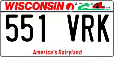 WI license plate 551VRK