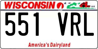 WI license plate 551VRL