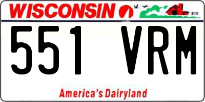 WI license plate 551VRM