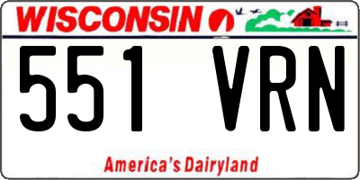 WI license plate 551VRN