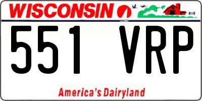 WI license plate 551VRP