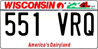 WI license plate 551VRQ