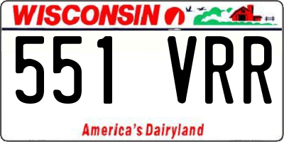WI license plate 551VRR