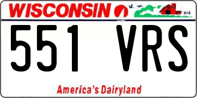 WI license plate 551VRS