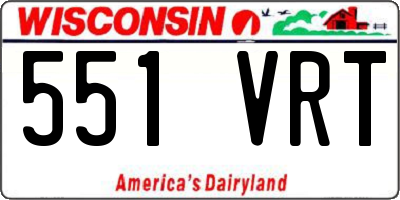WI license plate 551VRT