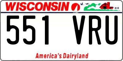 WI license plate 551VRU