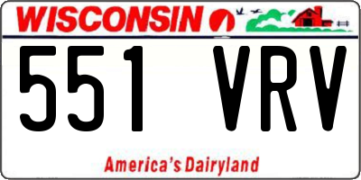 WI license plate 551VRV