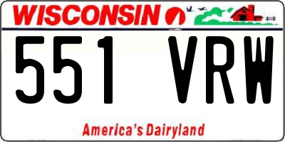 WI license plate 551VRW