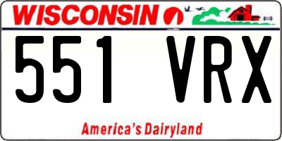 WI license plate 551VRX