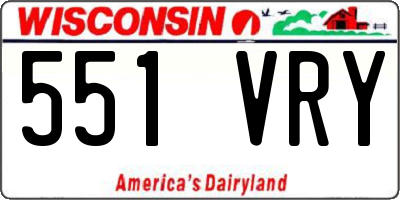 WI license plate 551VRY