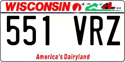 WI license plate 551VRZ