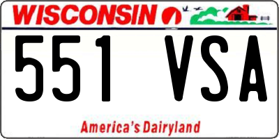 WI license plate 551VSA