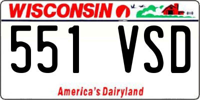 WI license plate 551VSD
