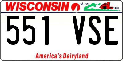 WI license plate 551VSE