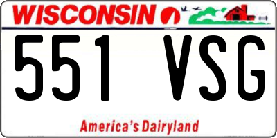 WI license plate 551VSG