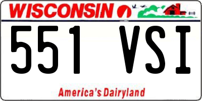 WI license plate 551VSI