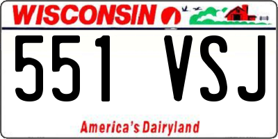 WI license plate 551VSJ