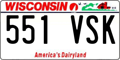 WI license plate 551VSK