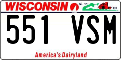 WI license plate 551VSM