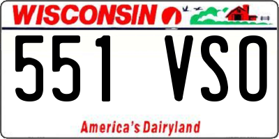 WI license plate 551VSO
