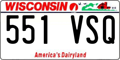WI license plate 551VSQ