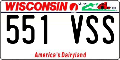 WI license plate 551VSS
