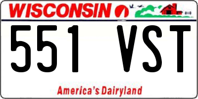 WI license plate 551VST