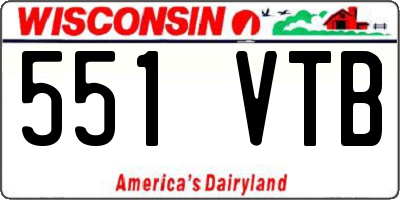 WI license plate 551VTB
