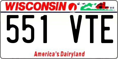 WI license plate 551VTE